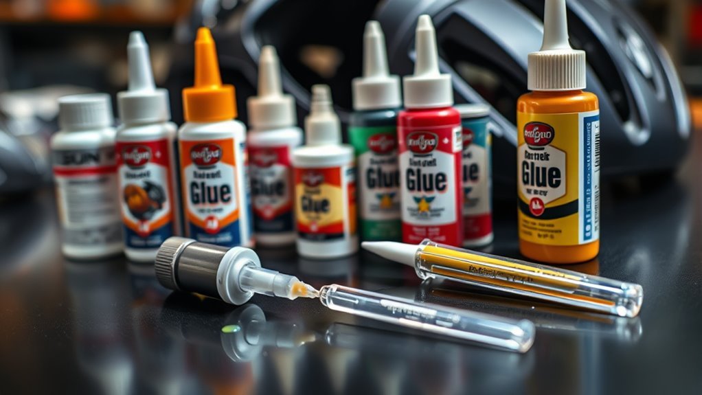 adhesive selection for helmets
