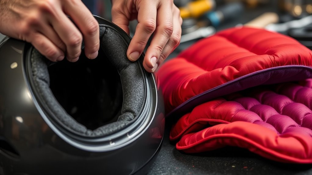 assess helmet padding condition