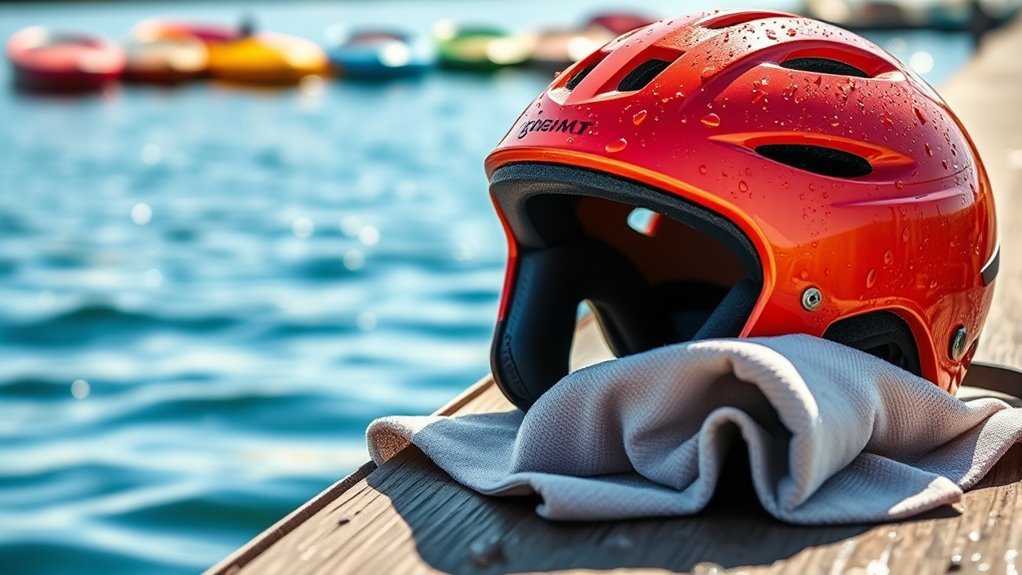clean helmet exterior regularly