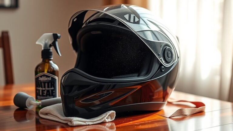 clean motorcycle helmet properly
