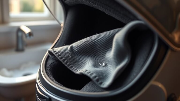 cleaning motorcycle helmet interior