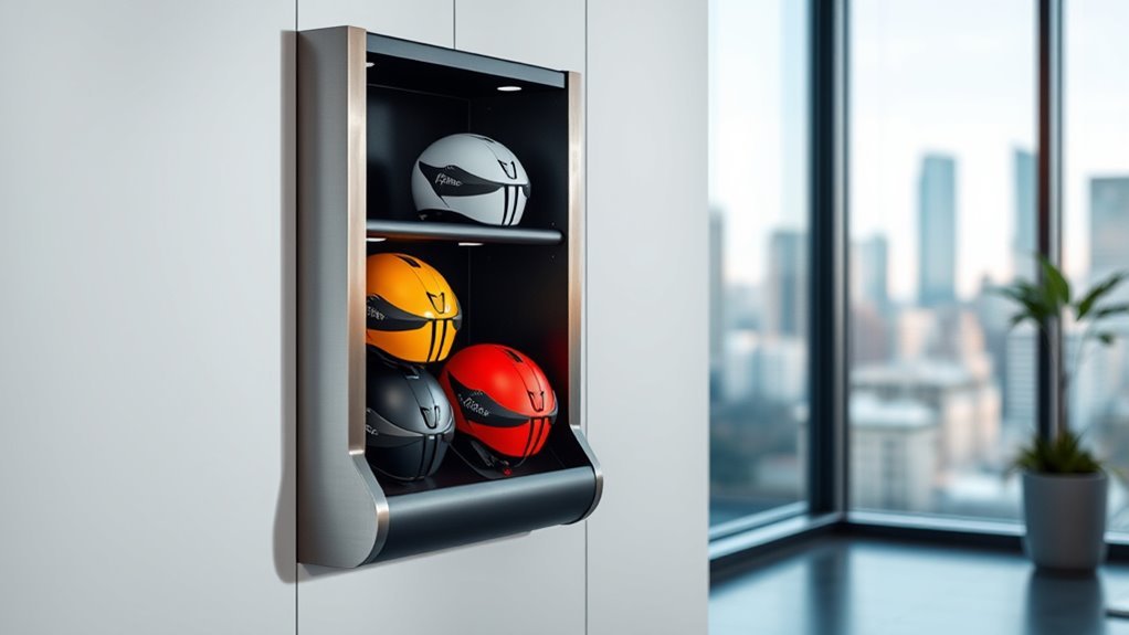 compact helmet storage options