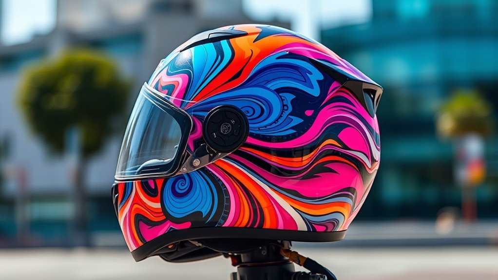 eye catching vibrant helmet colors