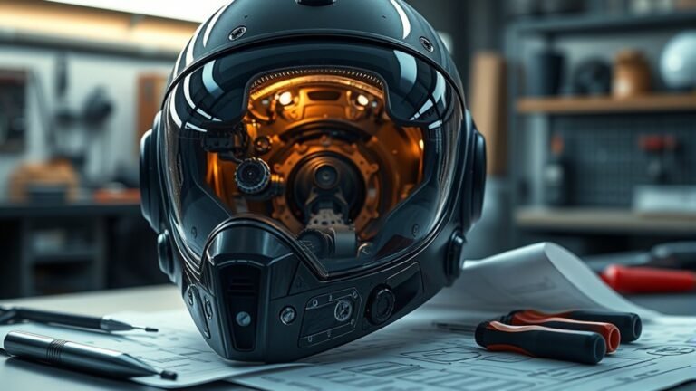 helmet with mechanical features