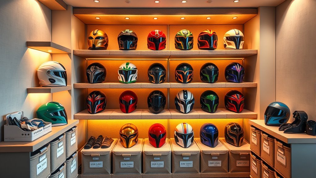 ideal helmet storage location