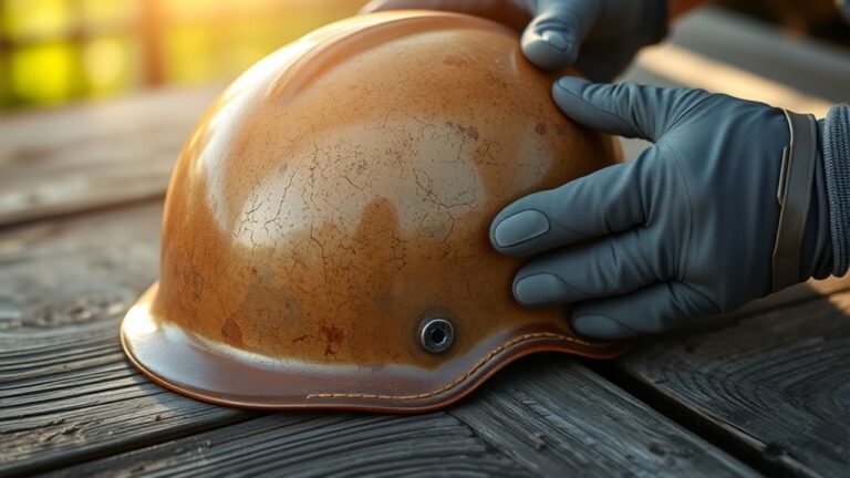 inspecting helmet for damage