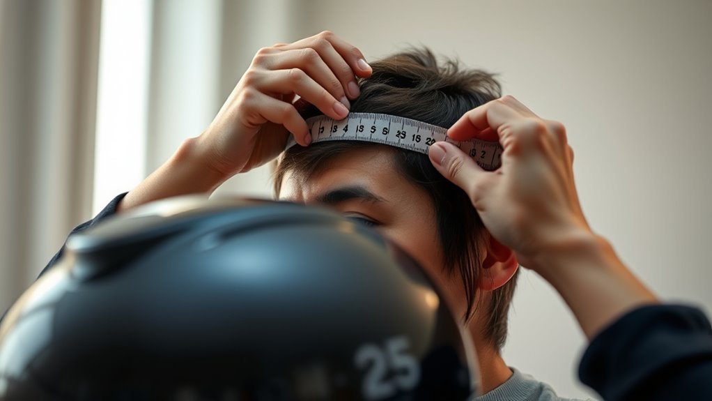 measure head for helmet