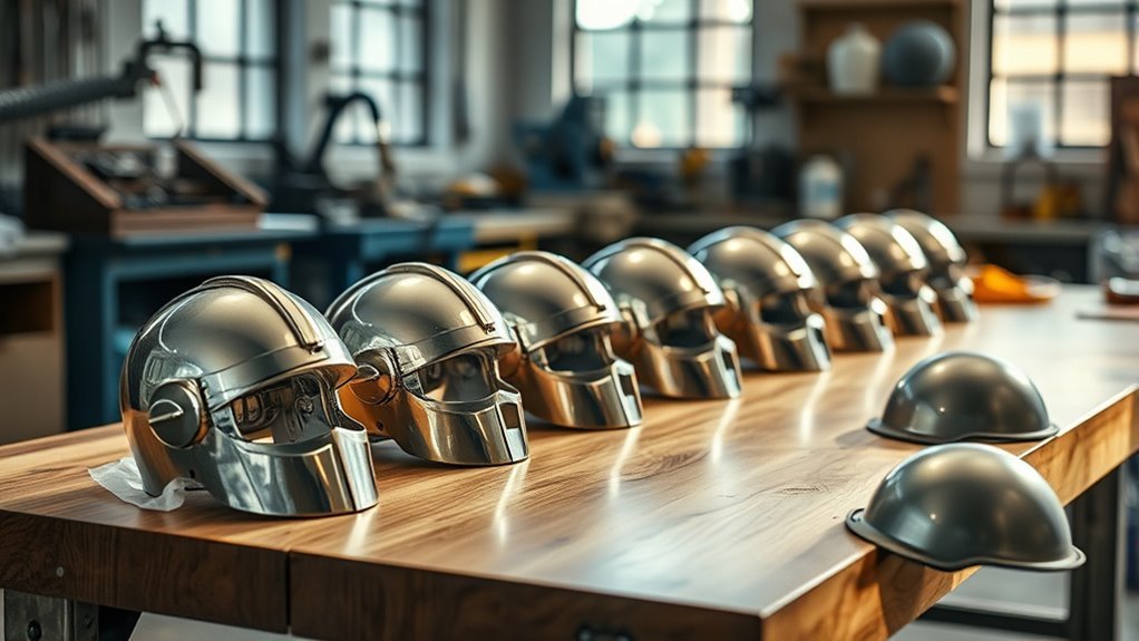 molding helmet components efficiently