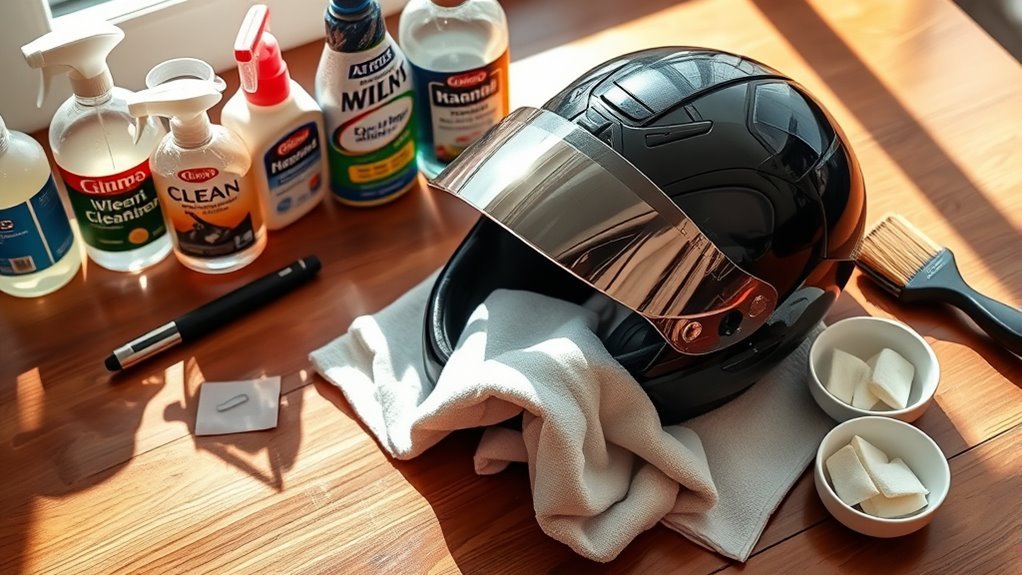 motorcycle helmet cleaning products