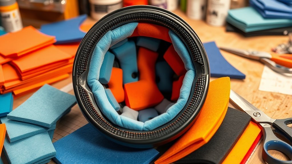 padding installation for helmets