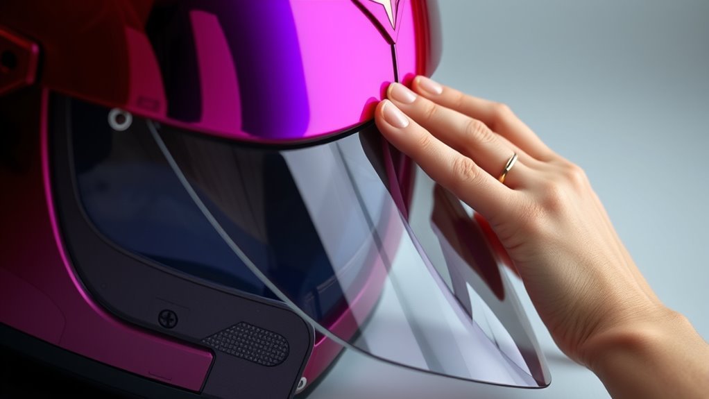 prepare helmet for visor