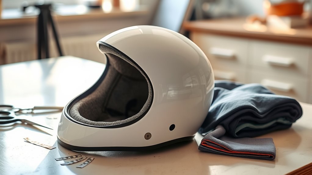 remove old helmet padding