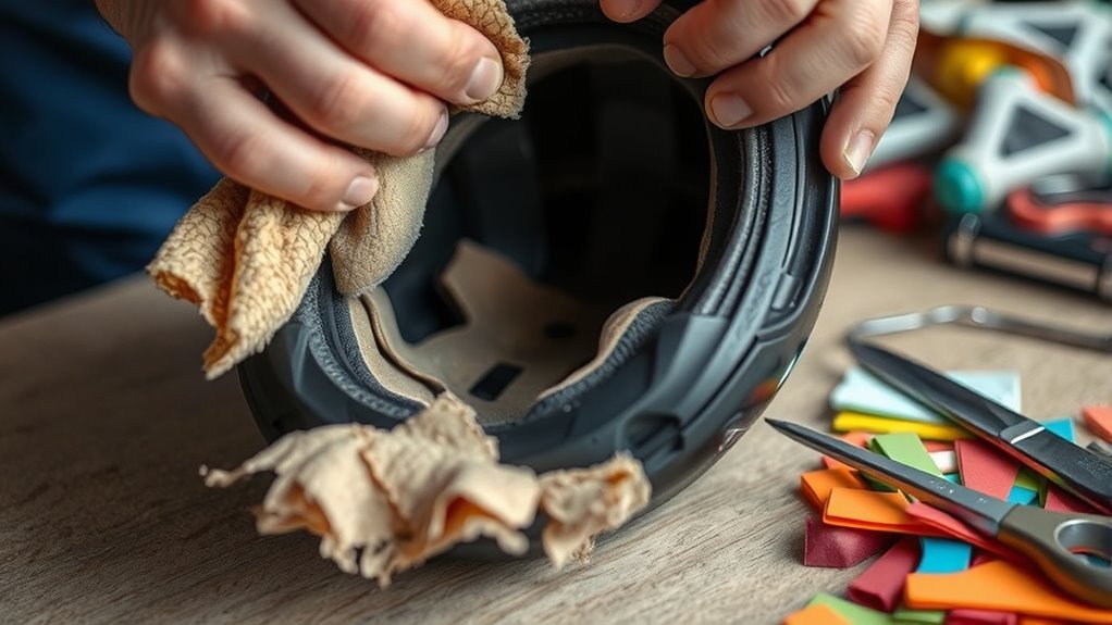 removing helmet padding safely