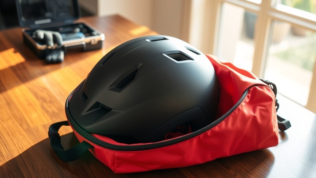 secure helmet for transport