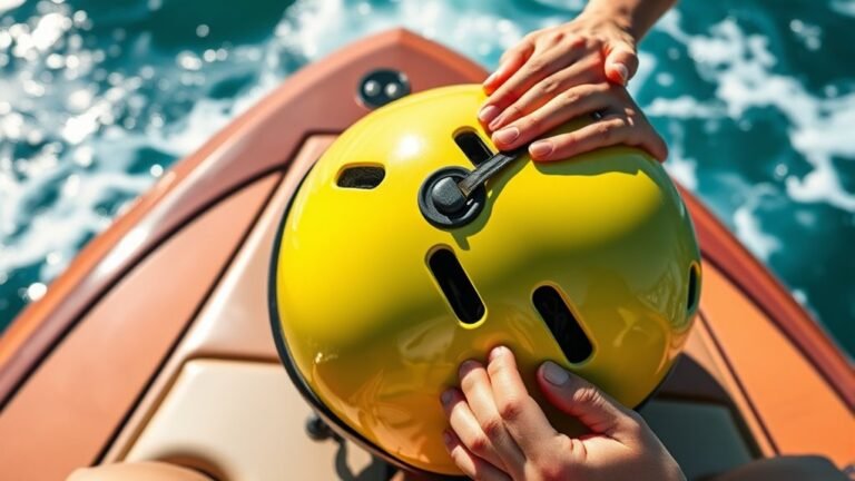 secure helmet on watercraft
