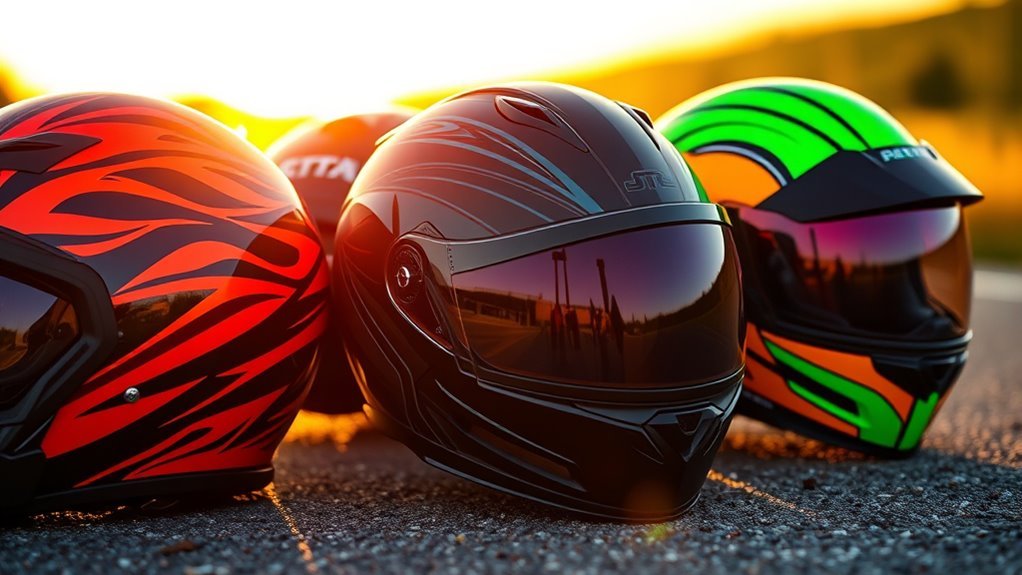 vibrant helmets enhance visibility