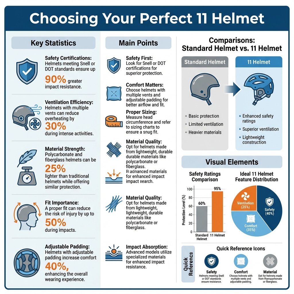 Infographic: Top Features to Look For a 11 helmet - Data Infographic and Statistics