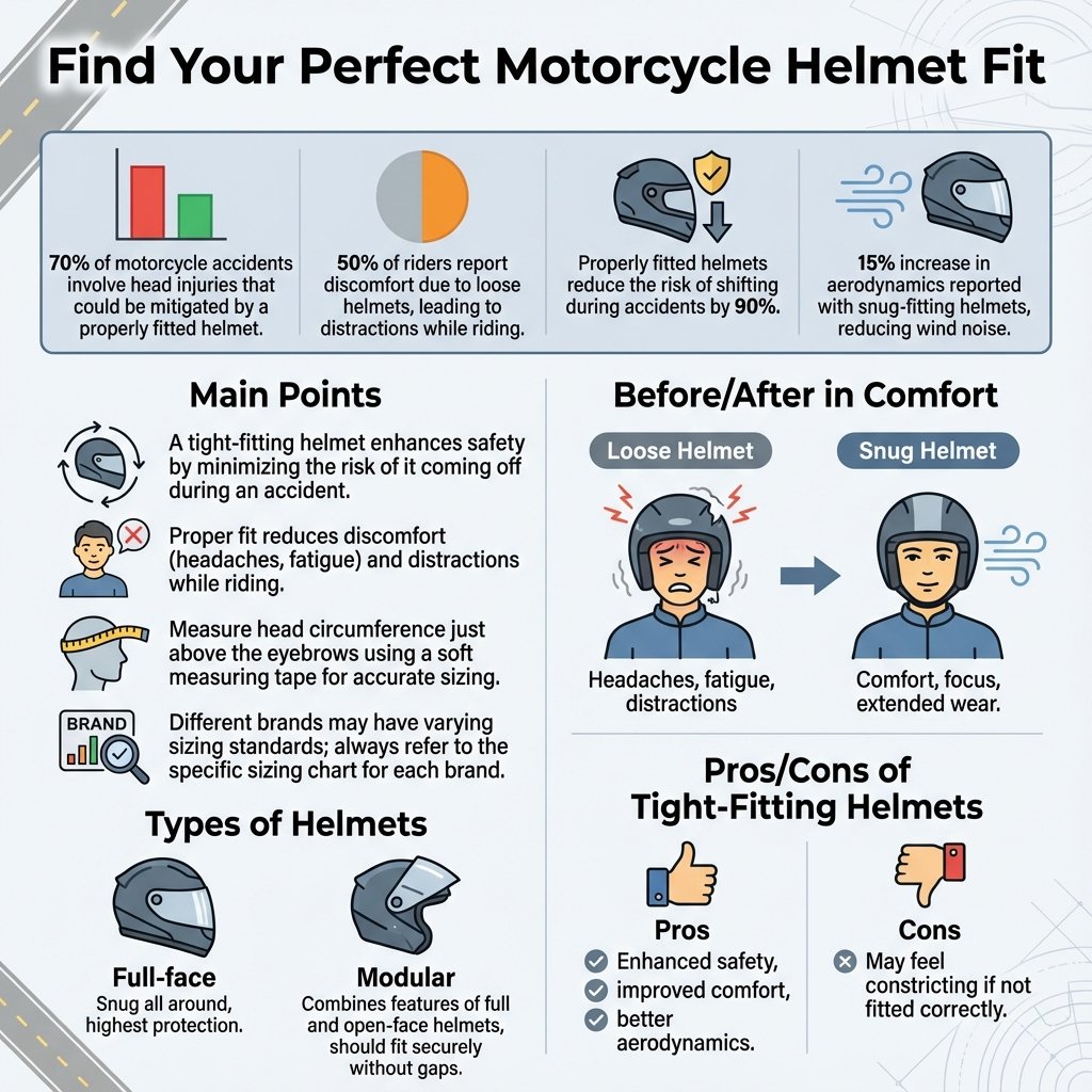 Infographic: How to Measure Your Head for the Perfect Fit a tight fitting motorcycle helmet - Data Infographic and Statistics