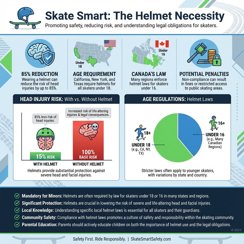 are helmets mandatory for skating - Data Infographic and Statistics