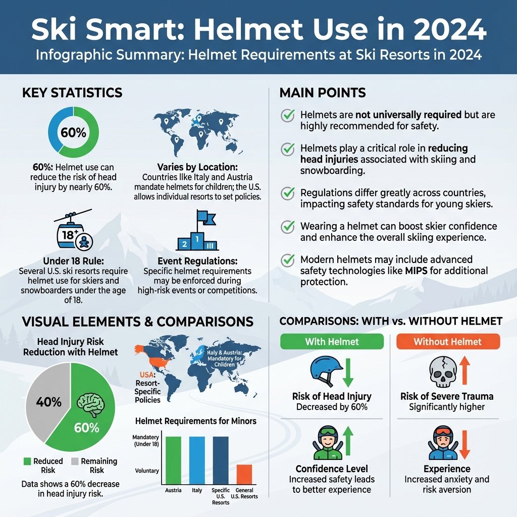 are helmets required at ski resorts - Data Infographic and Statistics
