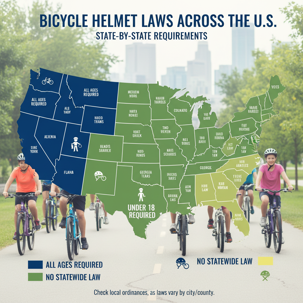 Helmet Laws Across the United States - are helmets required for bicycles