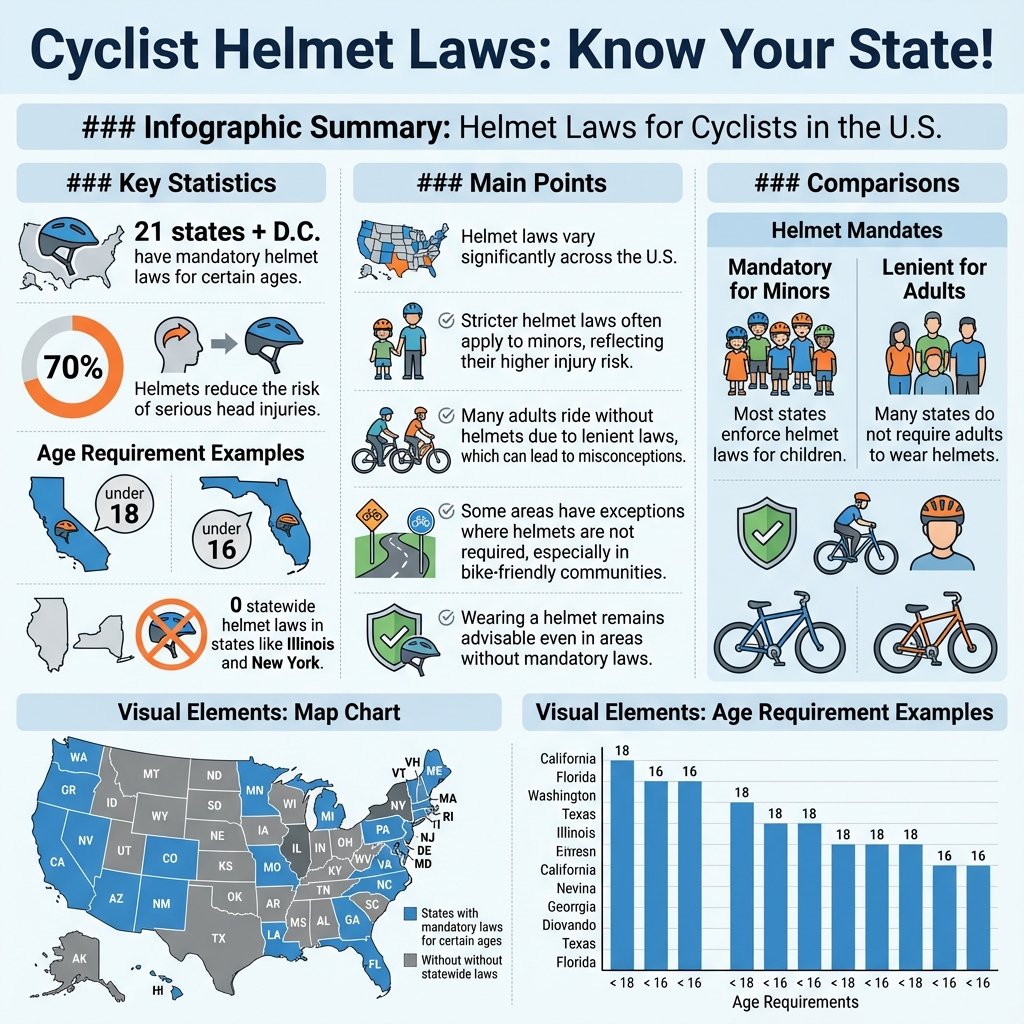 are helmets required for bicycles - Data Infographic and Statistics