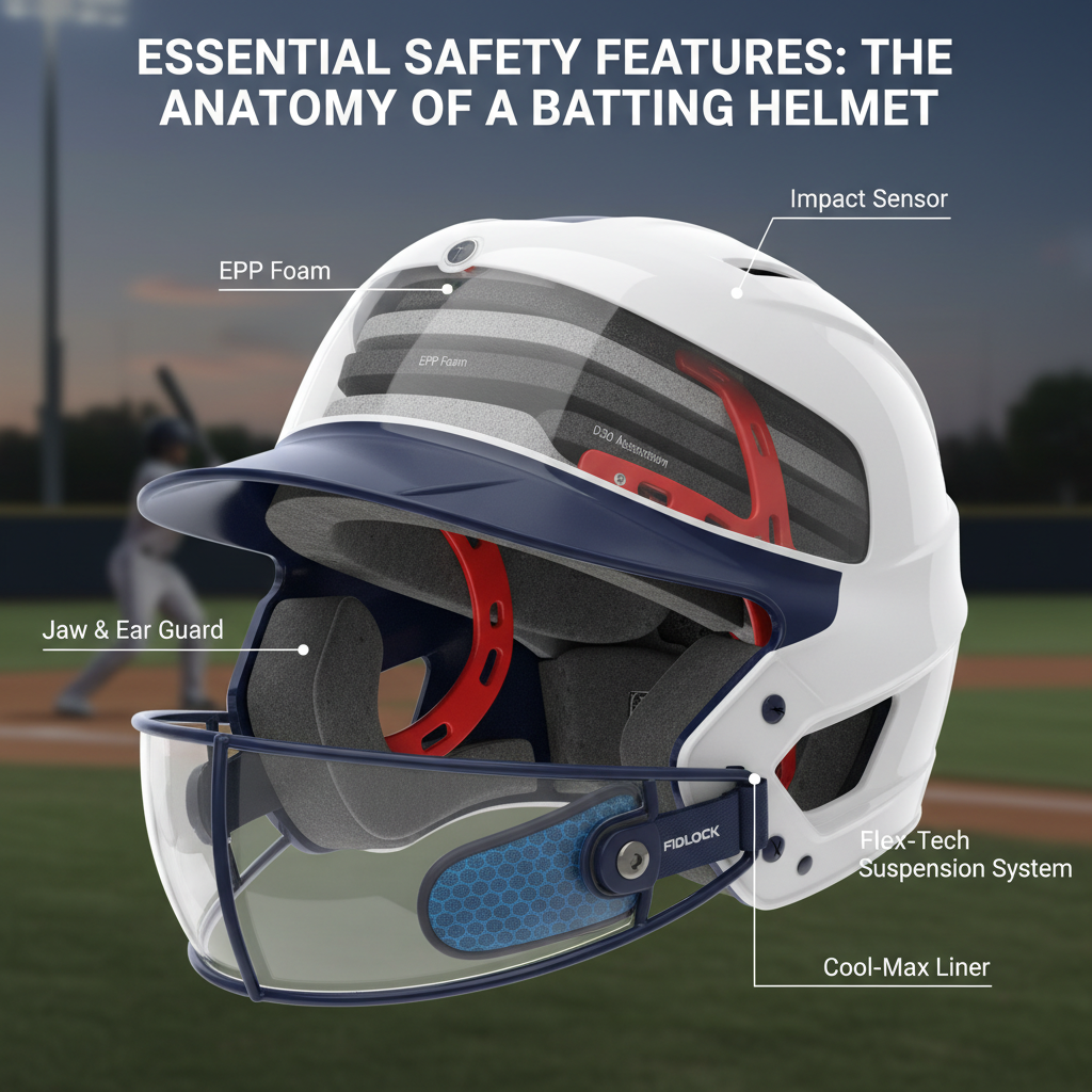 Essential Safety Features - a's batting helmet