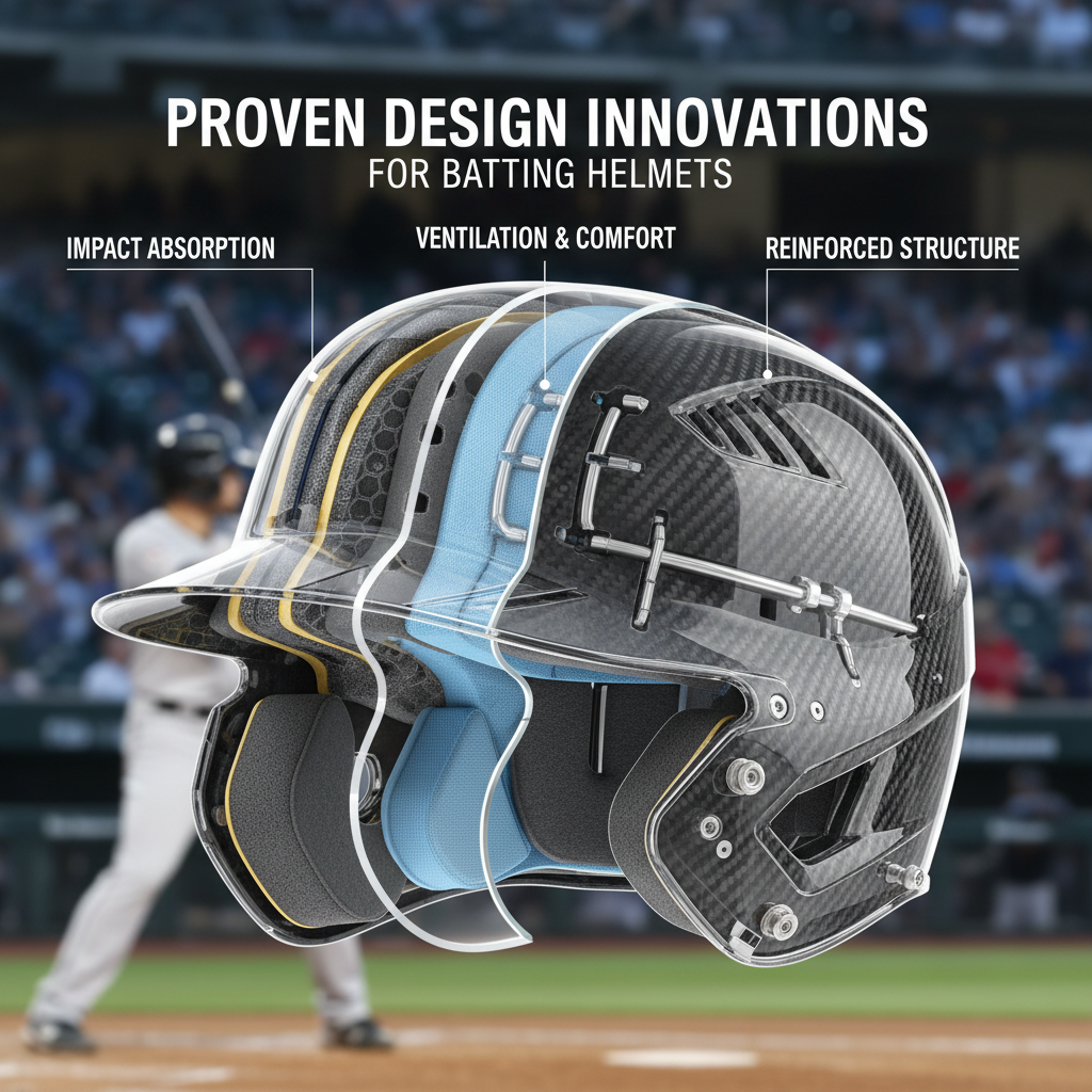 Proven Design Innovations - a's batting helmet
