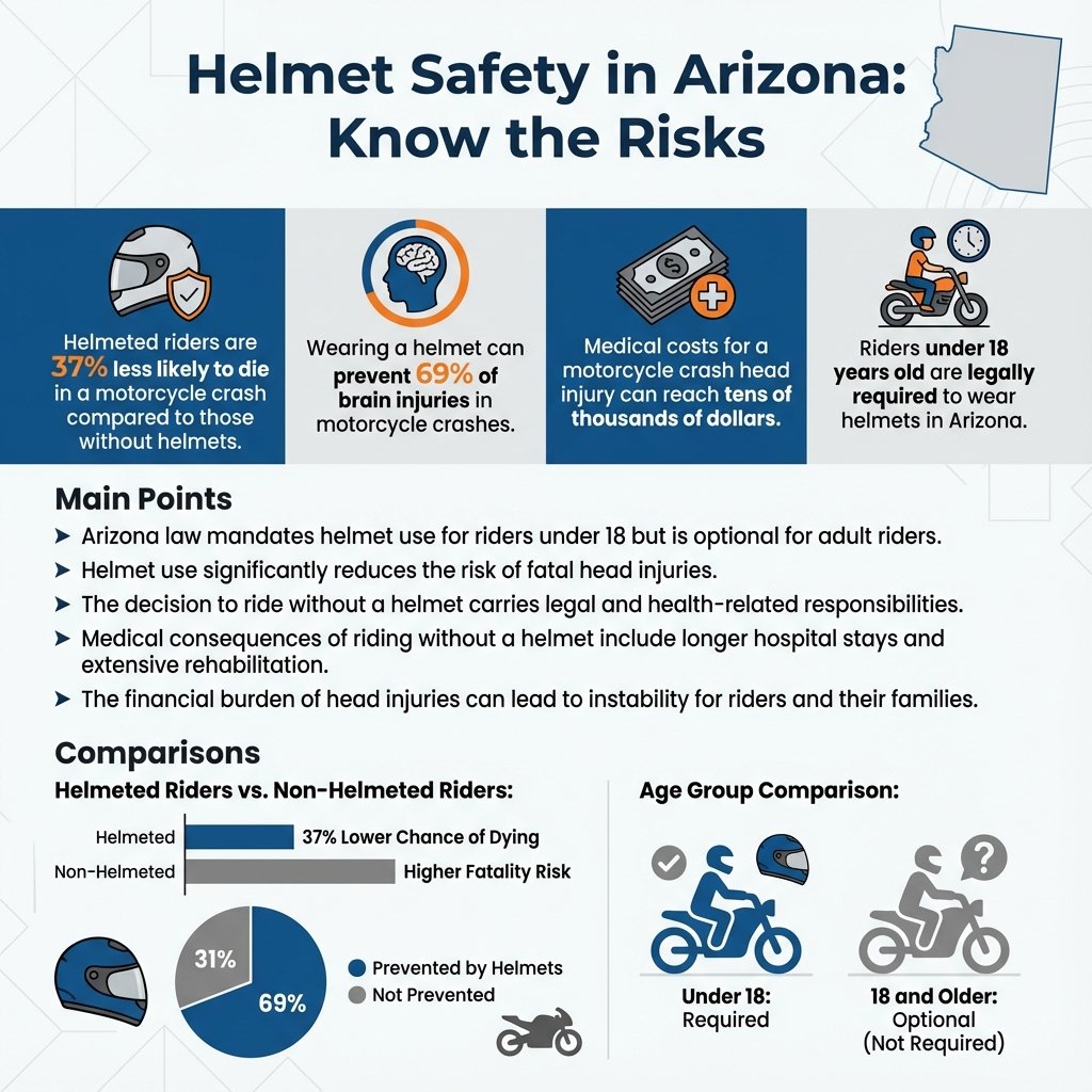 do you have to wear a helmet in arizona - Data Infographic and Statistics