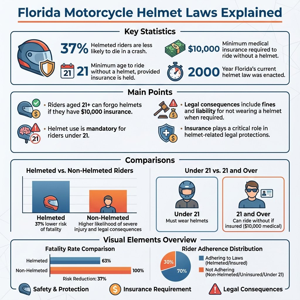 do you have to wear a helmet in florida - Data Infographic and Statistics