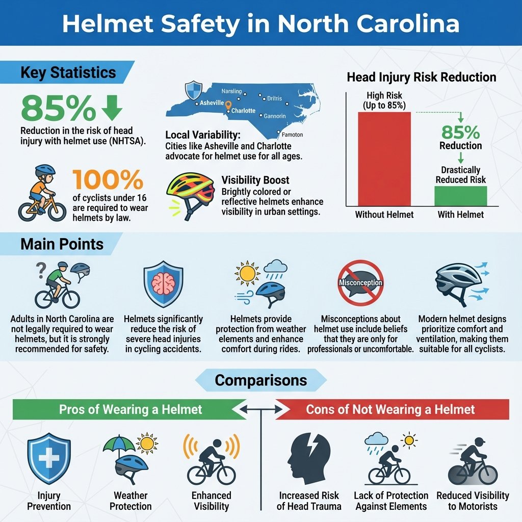 do you have to wear a helmet in north carolina - Data Infographic and Statistics