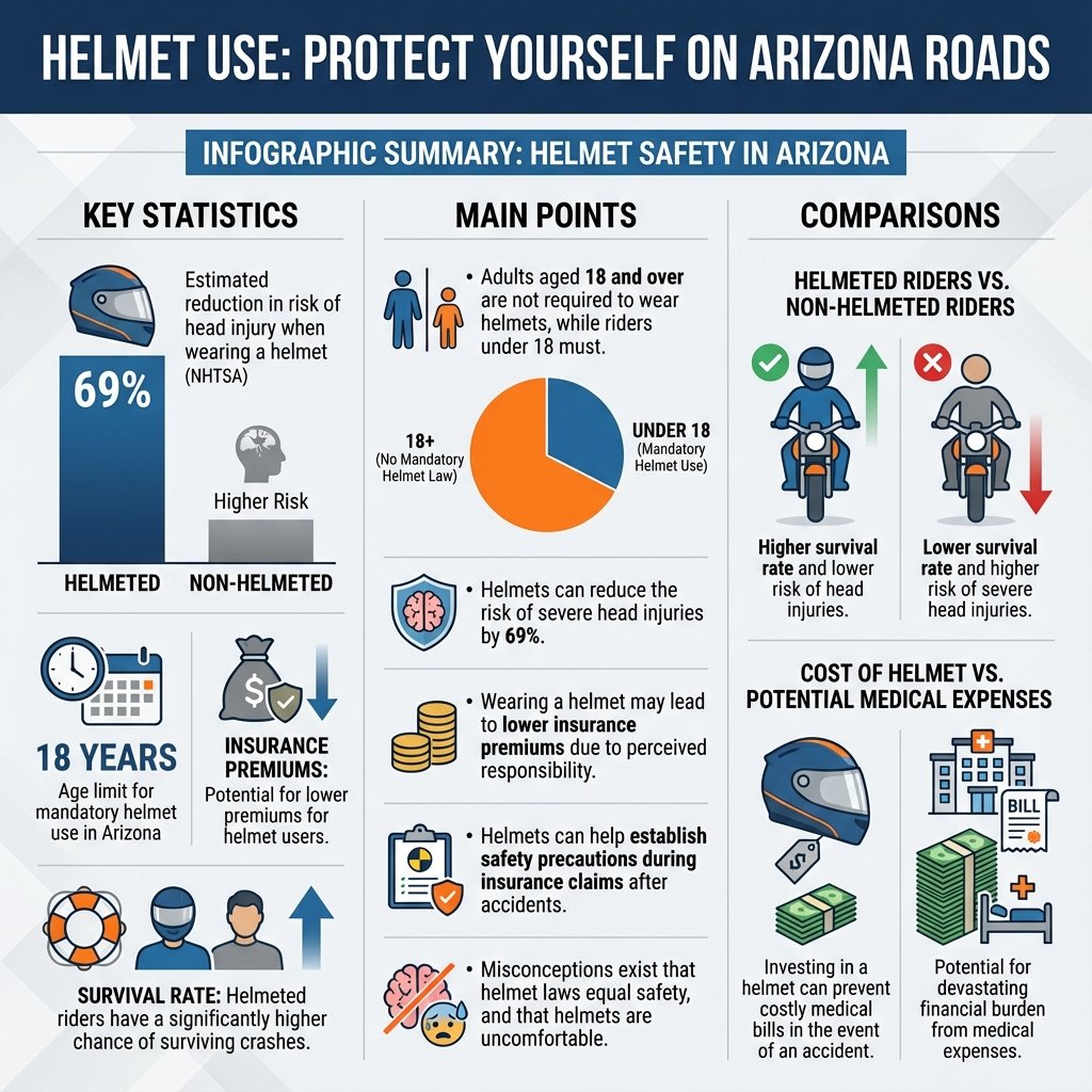 do you have to wear a helmet in arizona - Data Infographic and Statistics