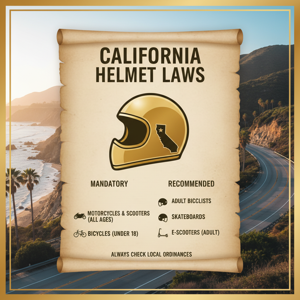 Overview of California Helmet Laws - do you have to wear a helmet in california