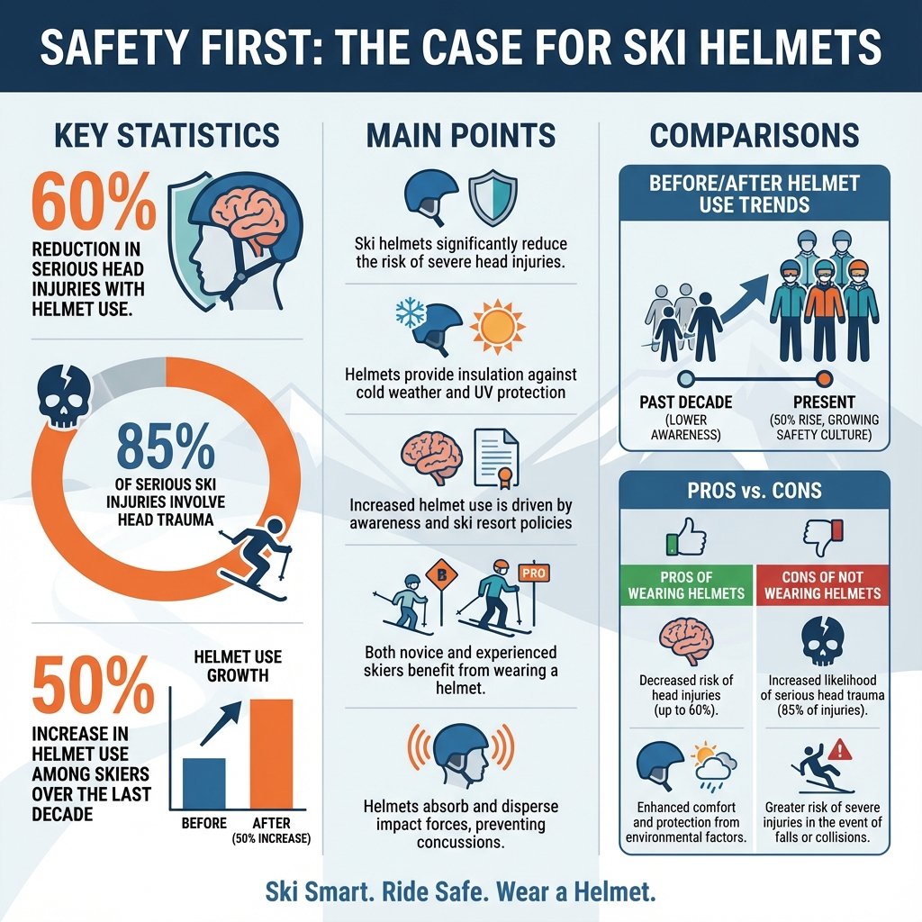 do you have to wear a helmet while skiing - Data Infographic and Statistics