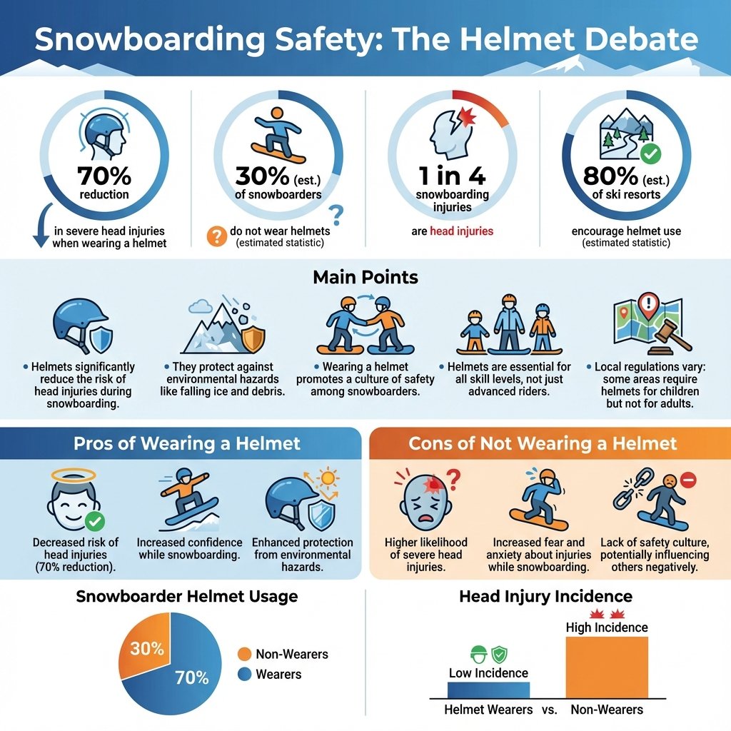 do you have to wear a helmet when snowboarding - Data Infographic and Statistics