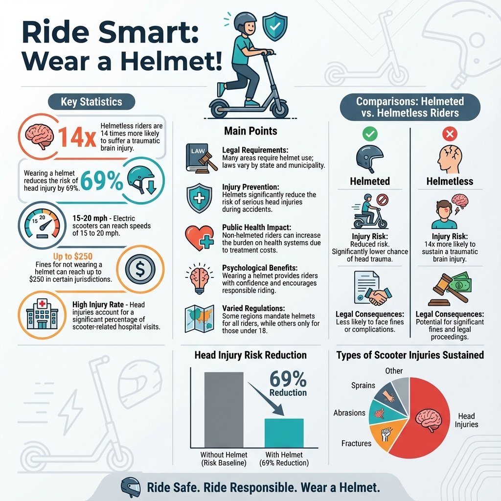do you need a helmet to ride an electric scooter - Data Infographic and Statistics
