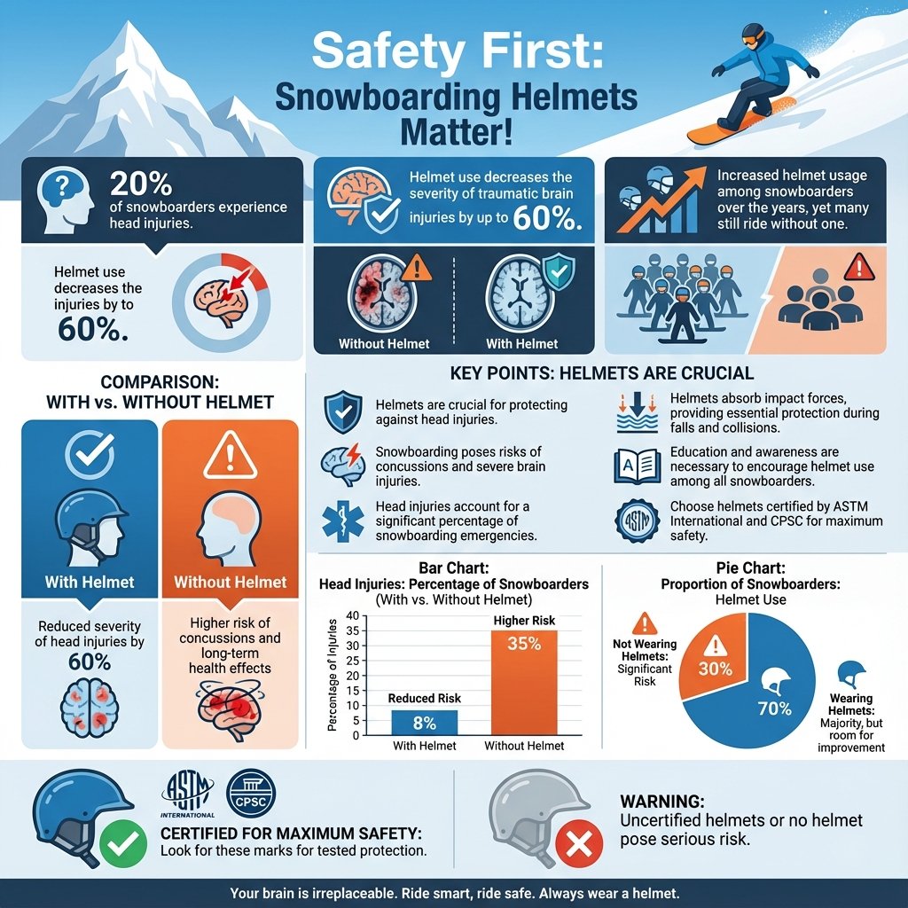 do you need a helmet to snowboard - Data Infographic and Statistics