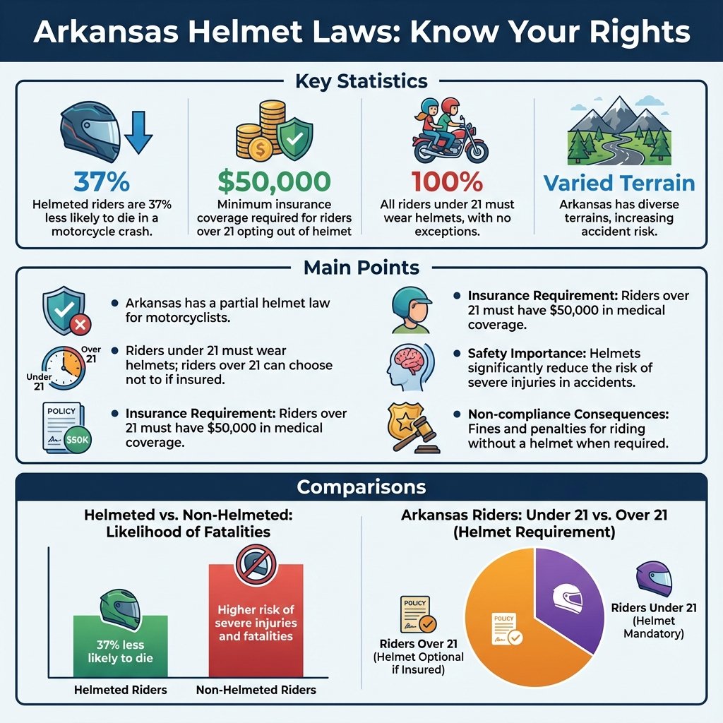 does arkansas have a helmet law - Data Infographic and Statistics