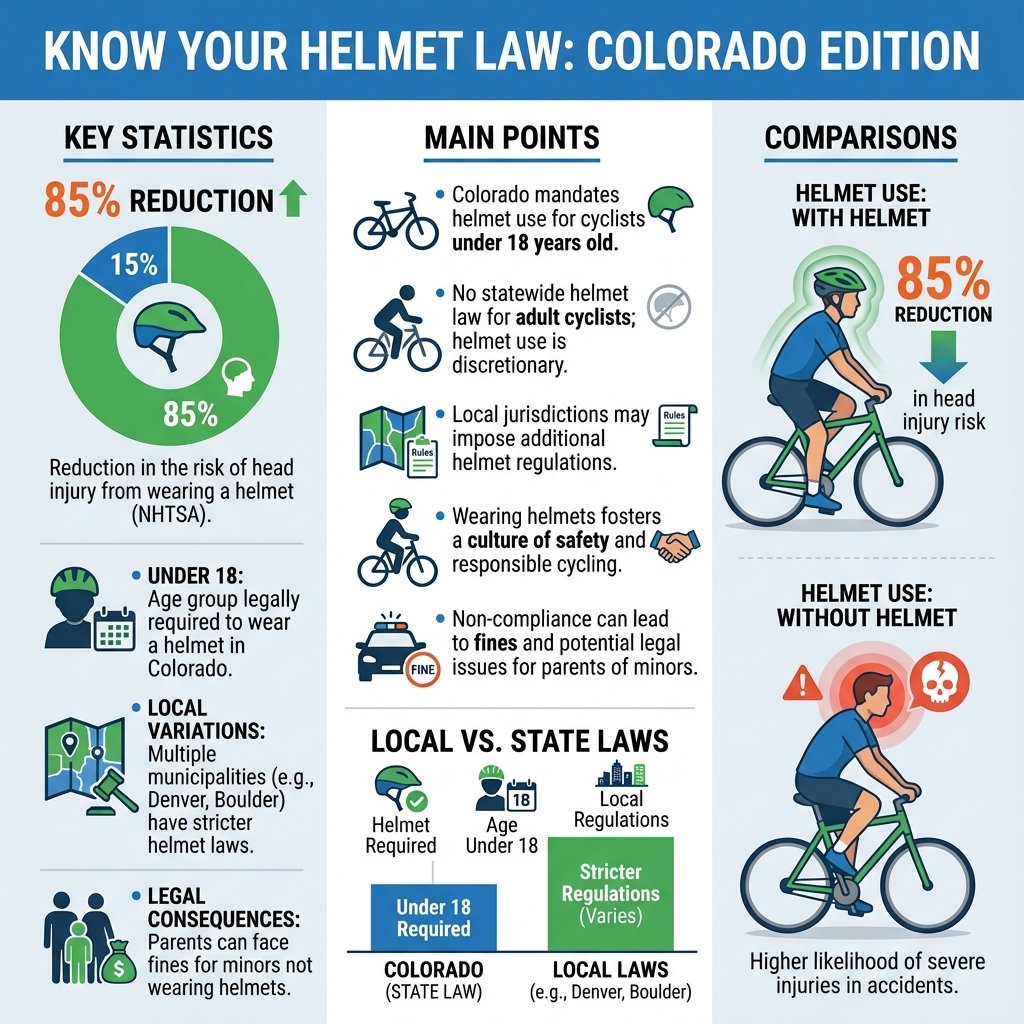 does colorado have a helmet law - Data Infographic and Statistics