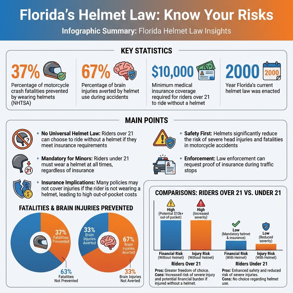 does florida have helmet law - Data Infographic and Statistics