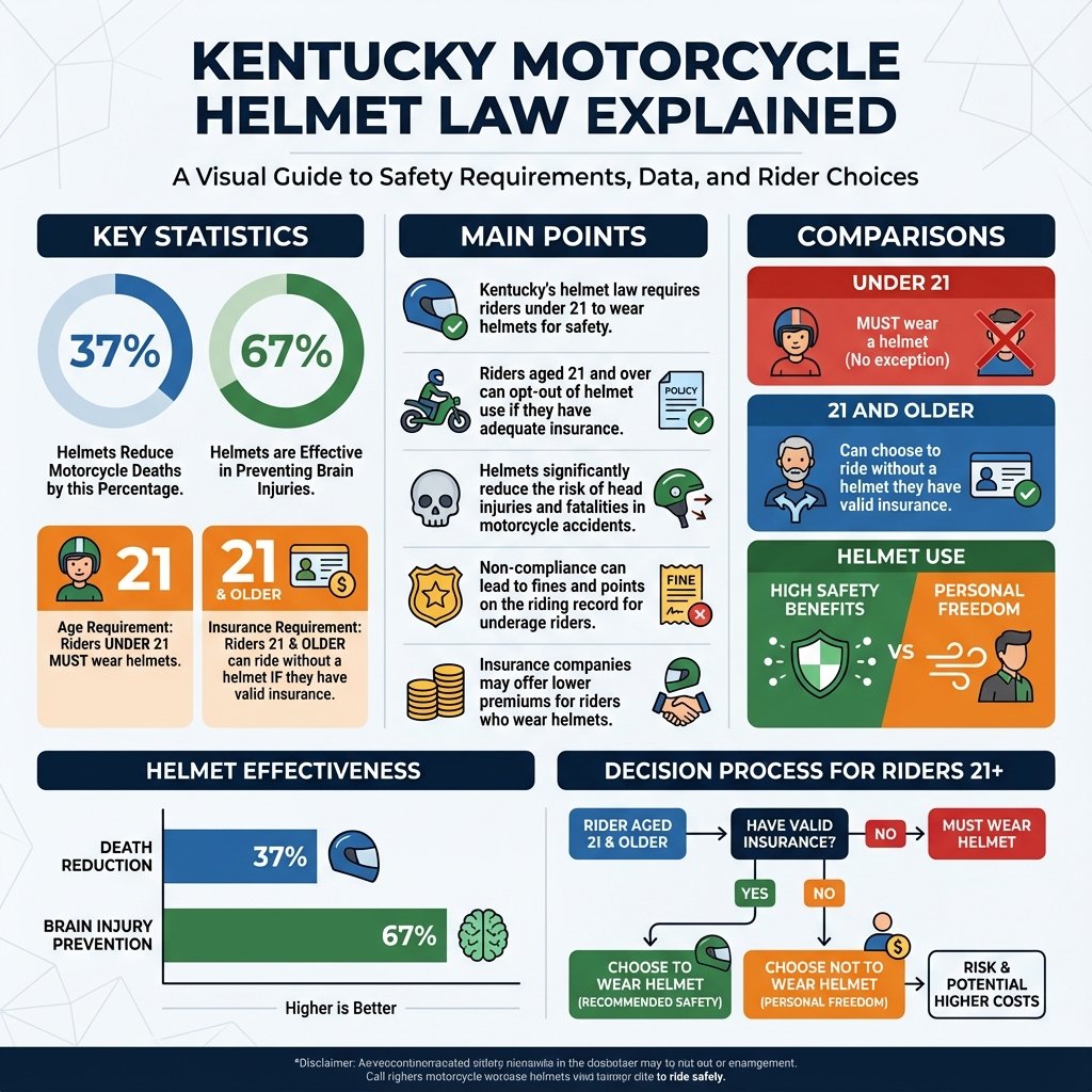 does kentucky have a helmet law for motorcycles - Data Infographic and Statistics