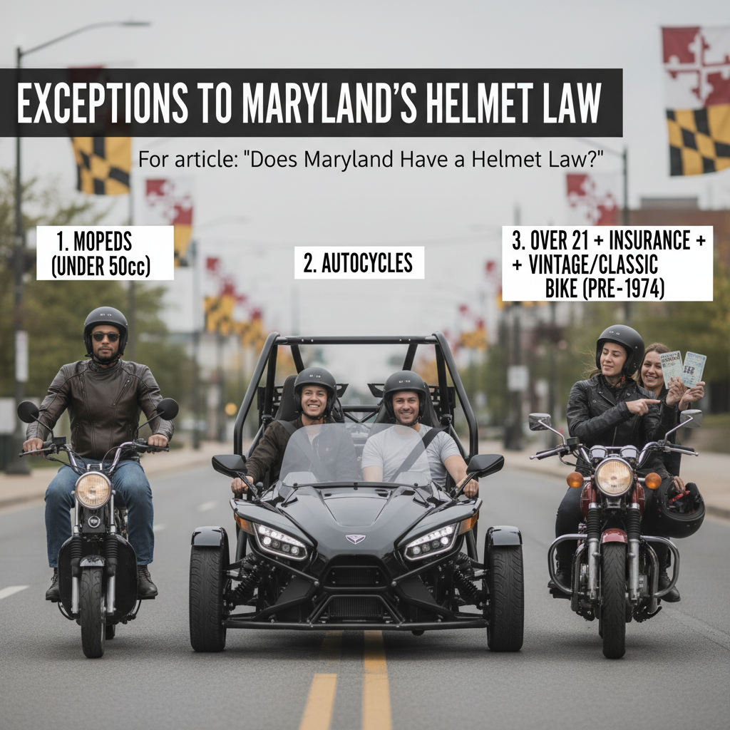 Exceptions to the Law - does maryland have a helmet law