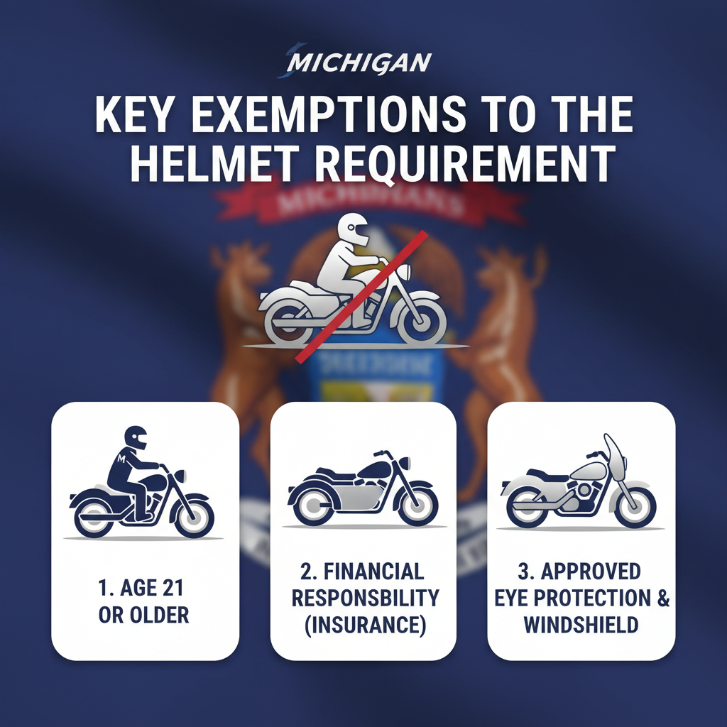 Key Exemptions to the Helmet Requirement Key Exemptions to the Helmet Requirement - does michigan have a helmet law