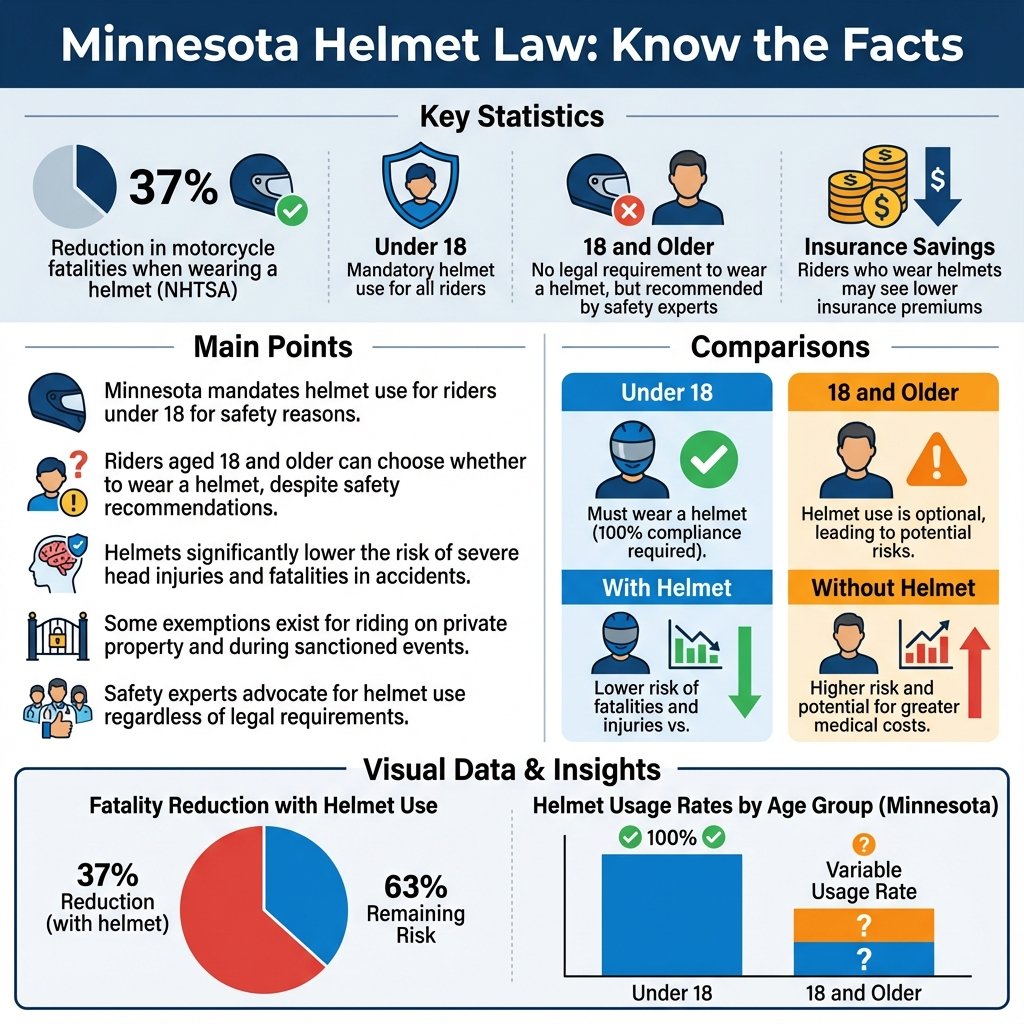 does minnesota have a helmet law - Data Infographic and Statistics