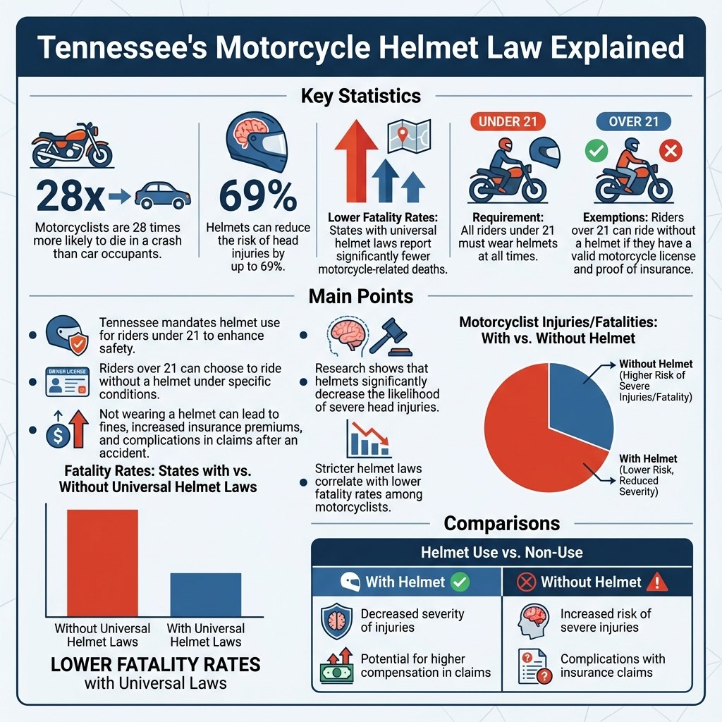 does tennessee have a helmet law for motorcycles - Data Infographic and Statistics