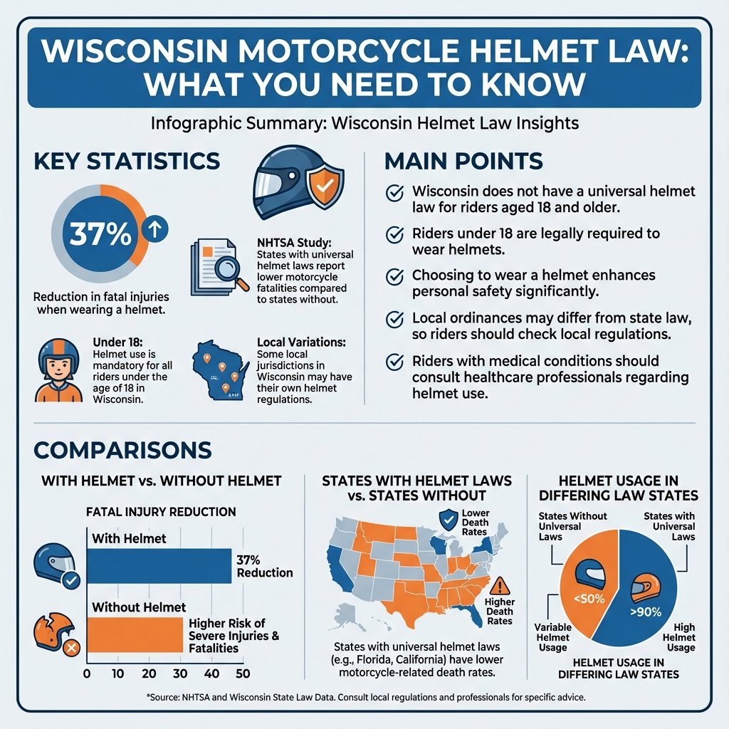 does wisconsin have helmet law - Data Infographic and Statistics