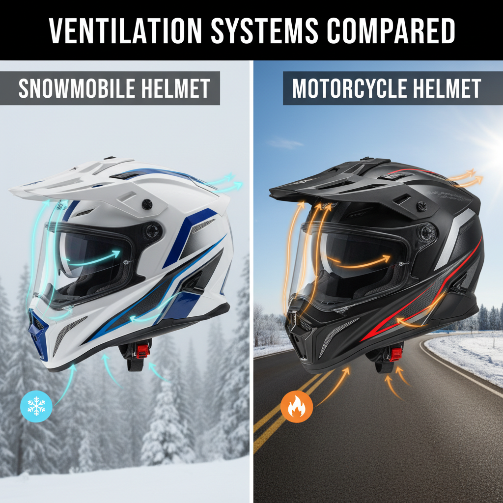 Ventilation Systems - how do snowmobile helmets differ from motorcycle helmets