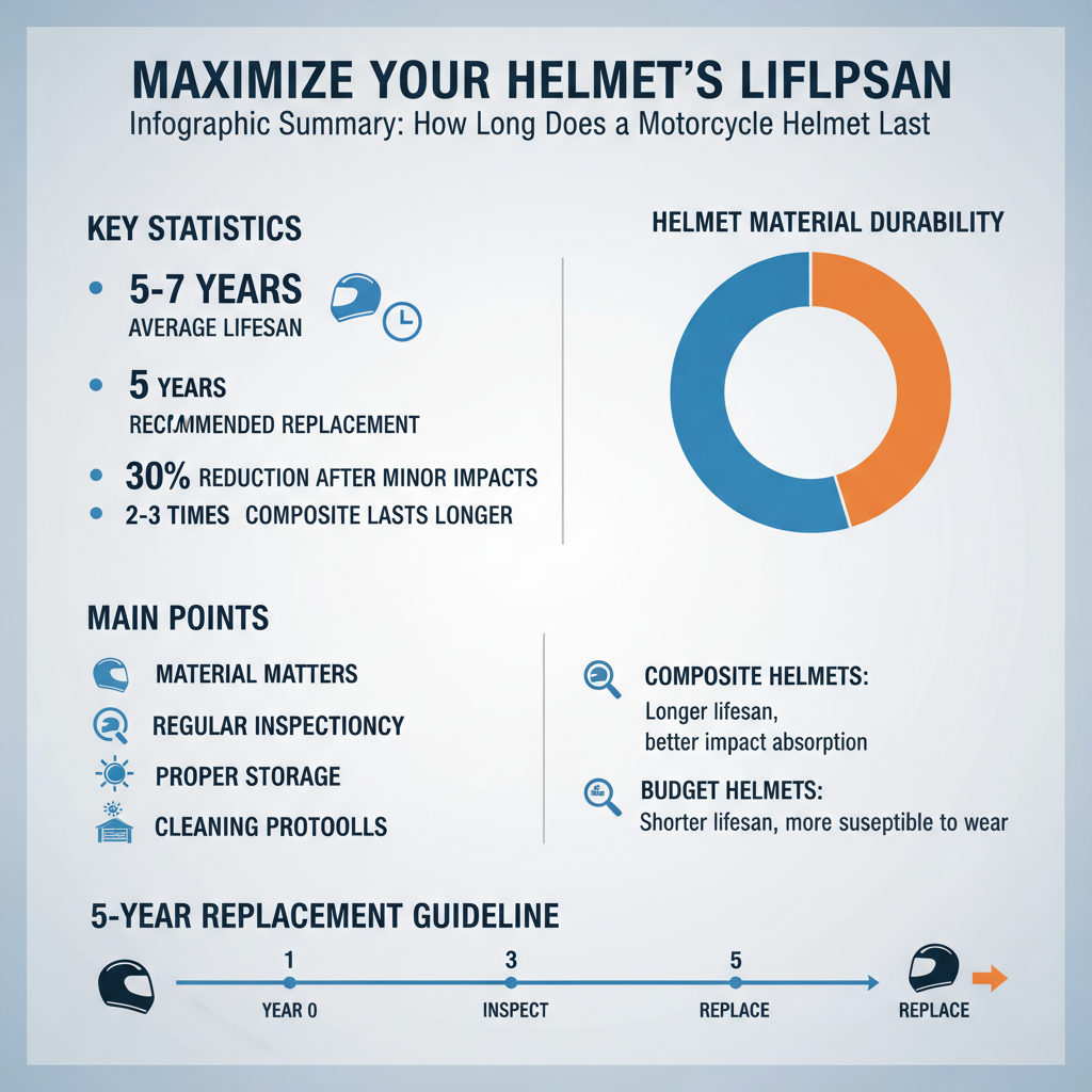 how long does a motorcycle helmet last - Data Infographic and Statistics