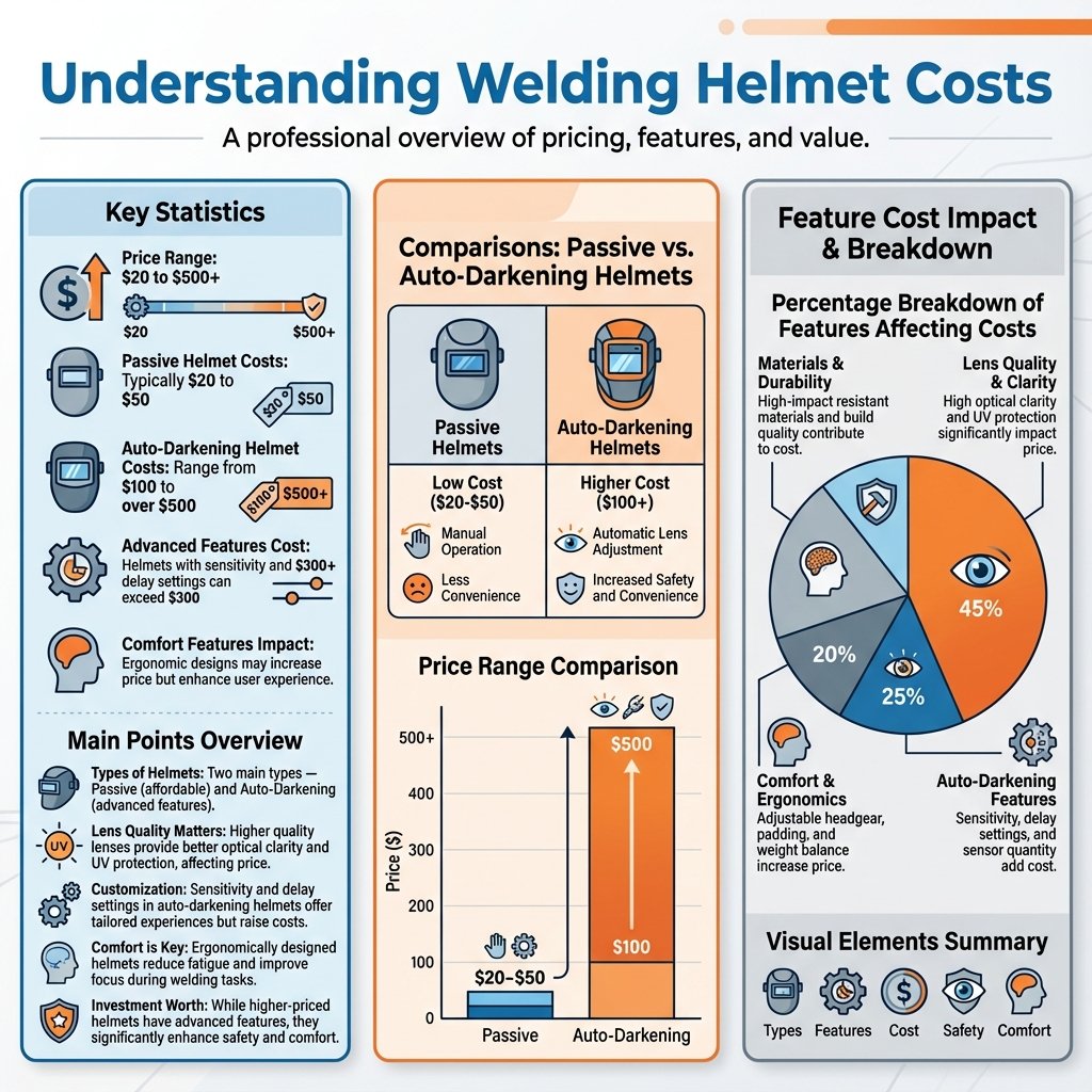 how much is a welding helmet - Data Infographic and Statistics