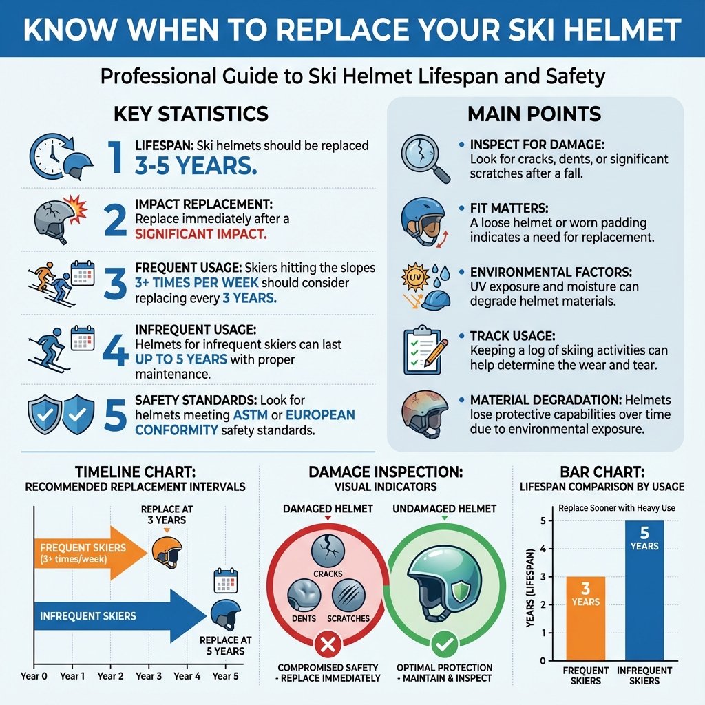 how often to replace ski helmet - Data Infographic and Statistics